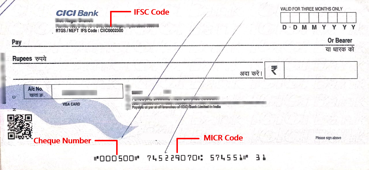 IFSC Code on Cheque
